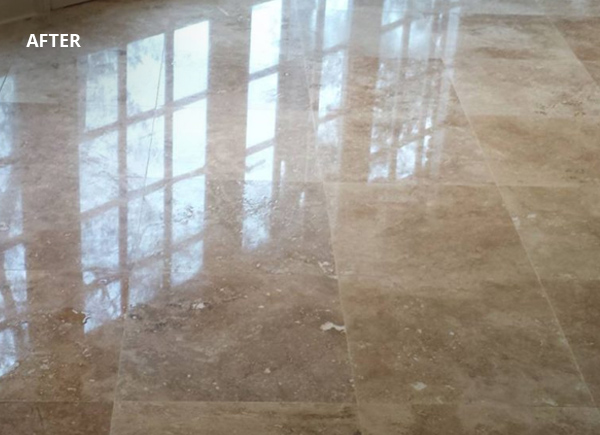 polished travertine floor