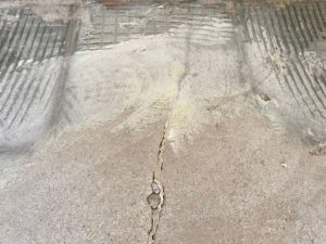tile demolition flat subfloor grinded thinset